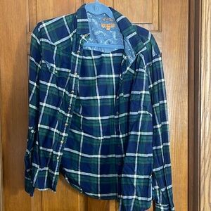 Jachs girlfriend comfort stretch plaid top